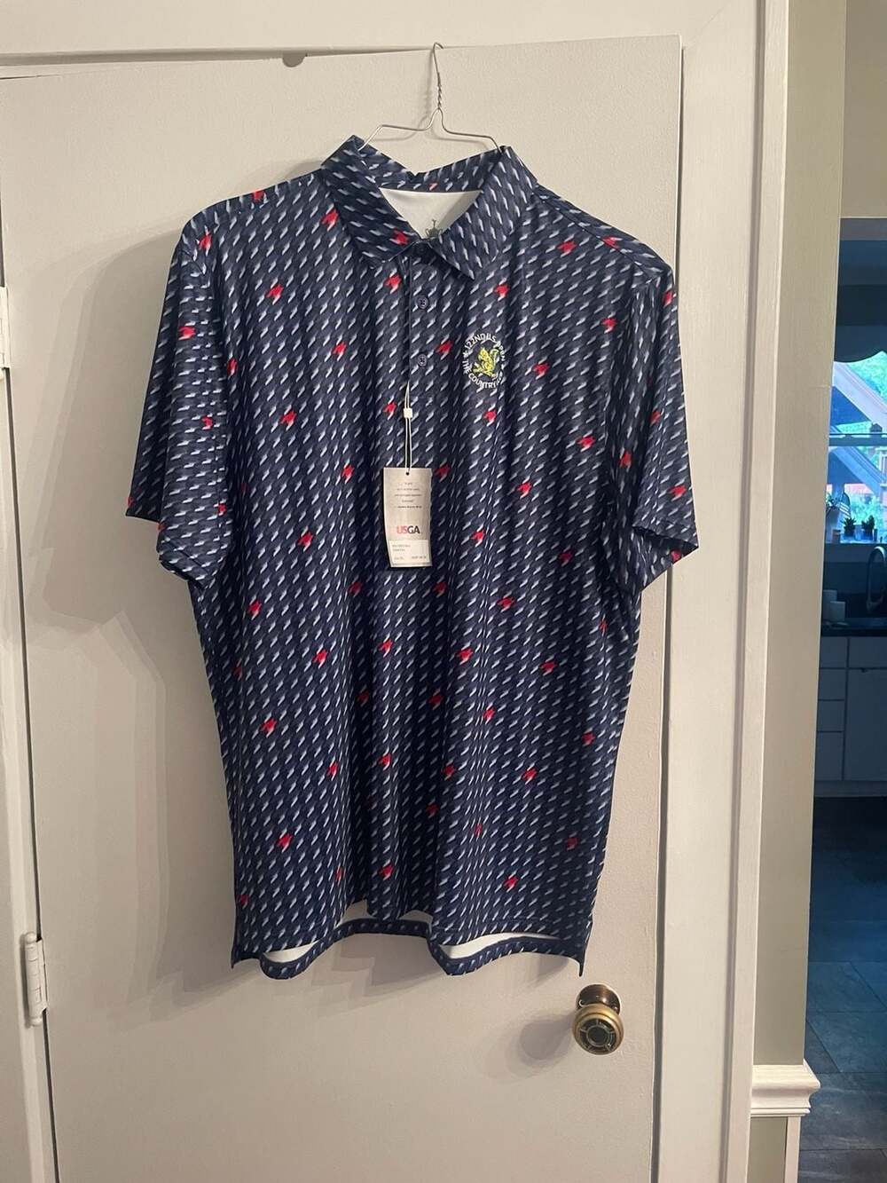 USGA 122nd US Open The Country Club Eddie Polo Navy Blue Men's 2XL